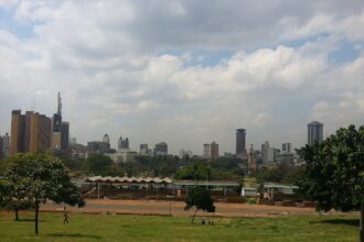 Nairobi city skyline showing the capital of Kenya