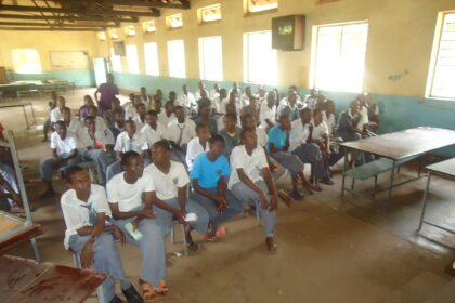 Kenyan students in a secondary school classroom