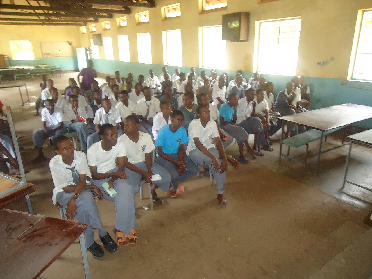 Kenyan students in a secondary school classroom