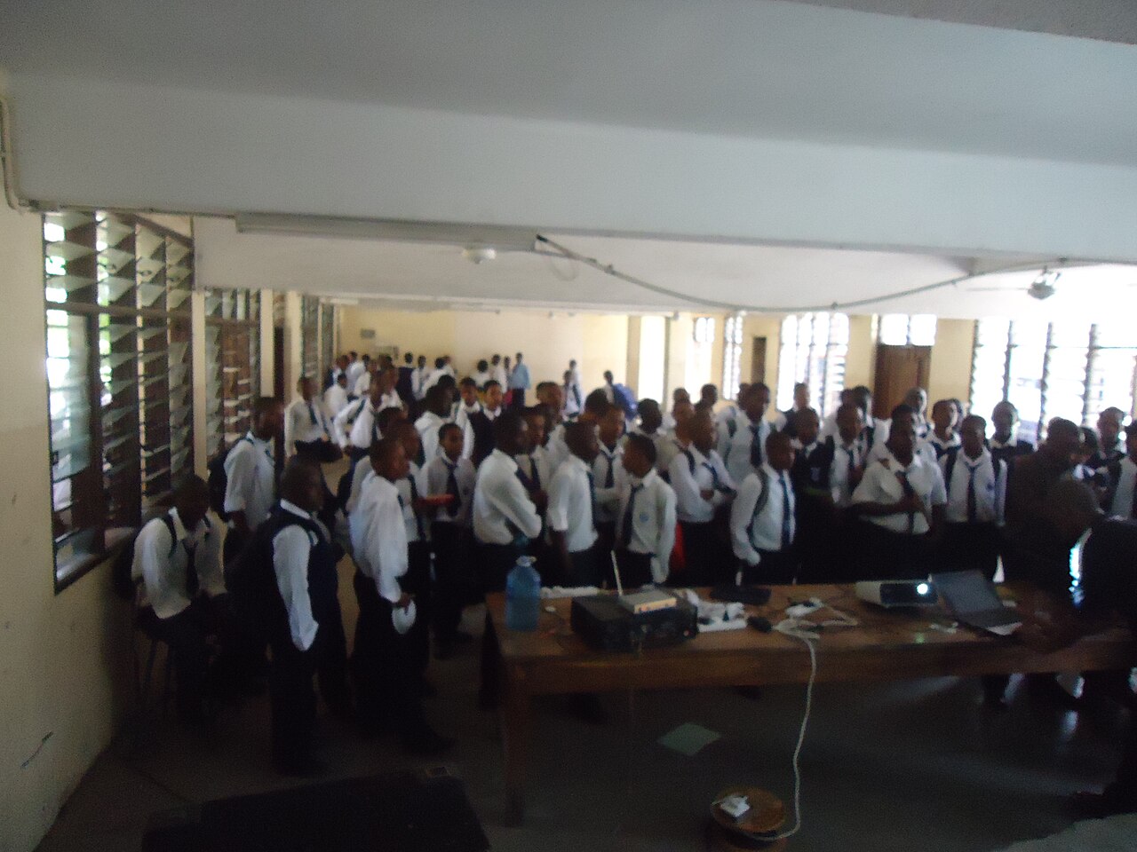 Kenyan secondary school students in a classroom session
