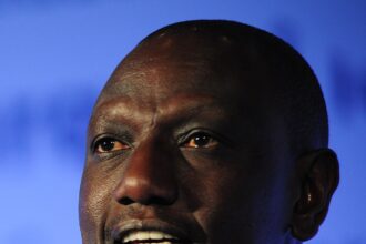 President William Ruto speaking at an international forum