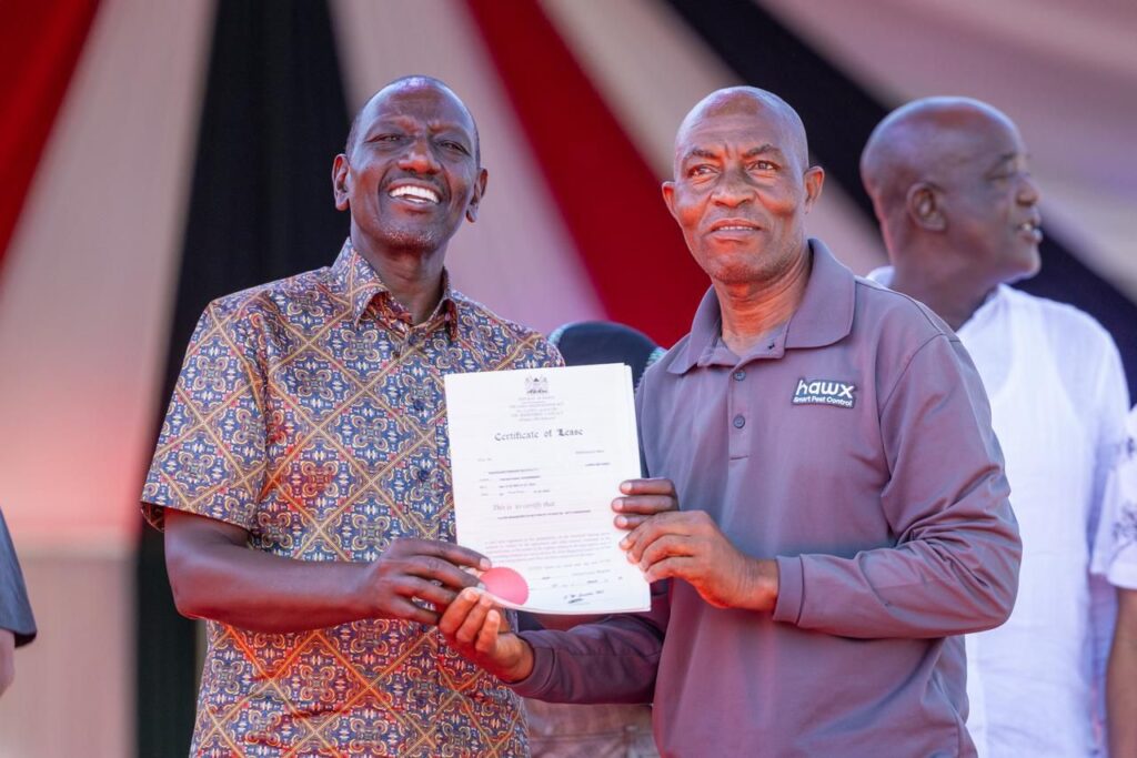 President Ruto at title deeds ceremony in Mombasa