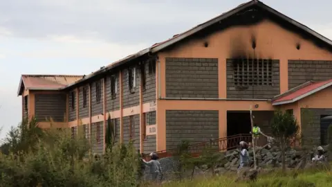 Damage at the school after the fire