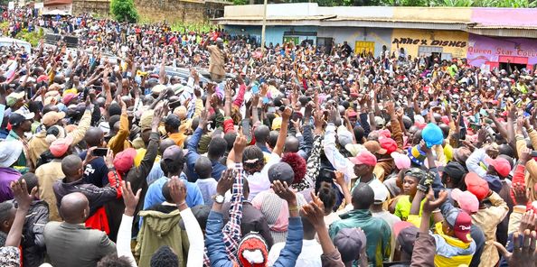 President William Ruto addressing residents