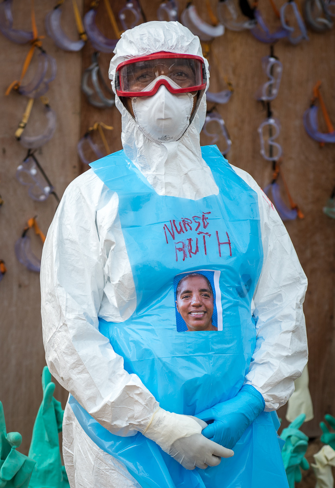 Health worker wearing PPE during Ebola outbreak