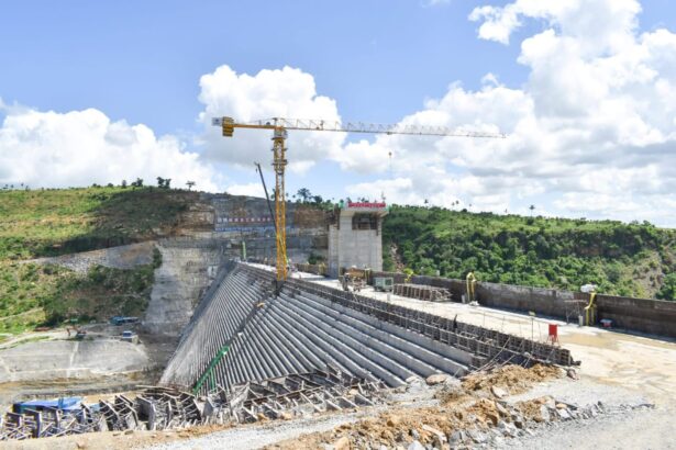 Mwache Dam under construction in Kwale County Kenya