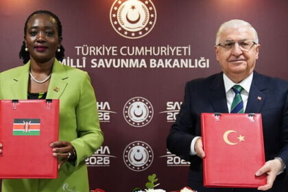 Kenya Defense CS Soipan Tuya with Turkey's National Defense Minister Yasar Guler